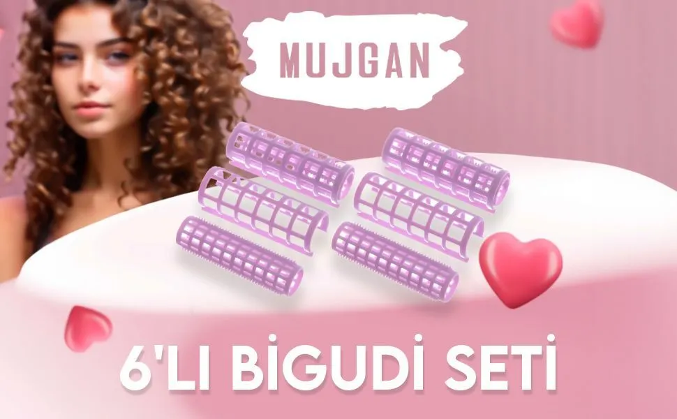 MUJGAN 6'Lı Bigudi Seti – Güzel Ve Hacimli Saçlar Için Pratik Şekillendirme KARIŞIK