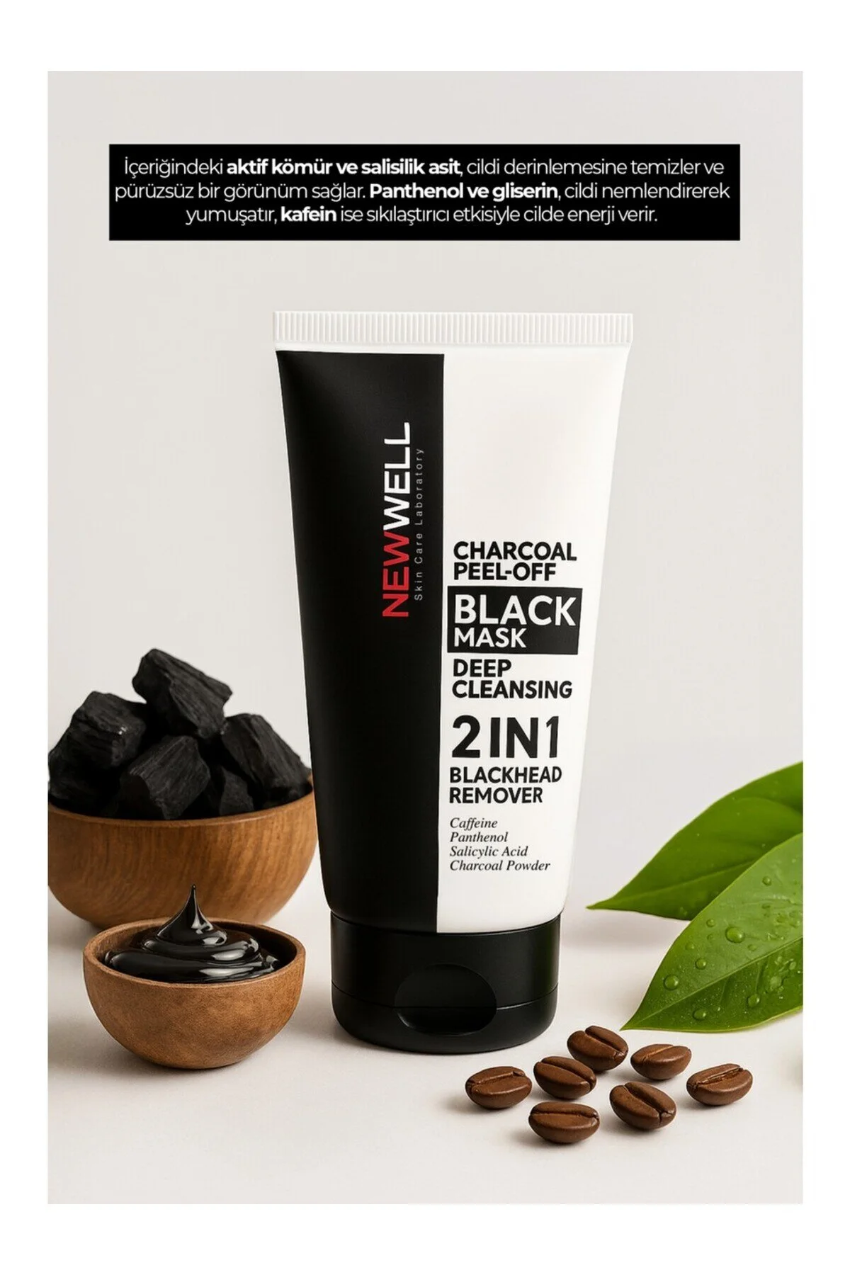 New Well Charcoal Peel-Of Black Mask Soyulabilir Siyah Maske 150 ml 1
