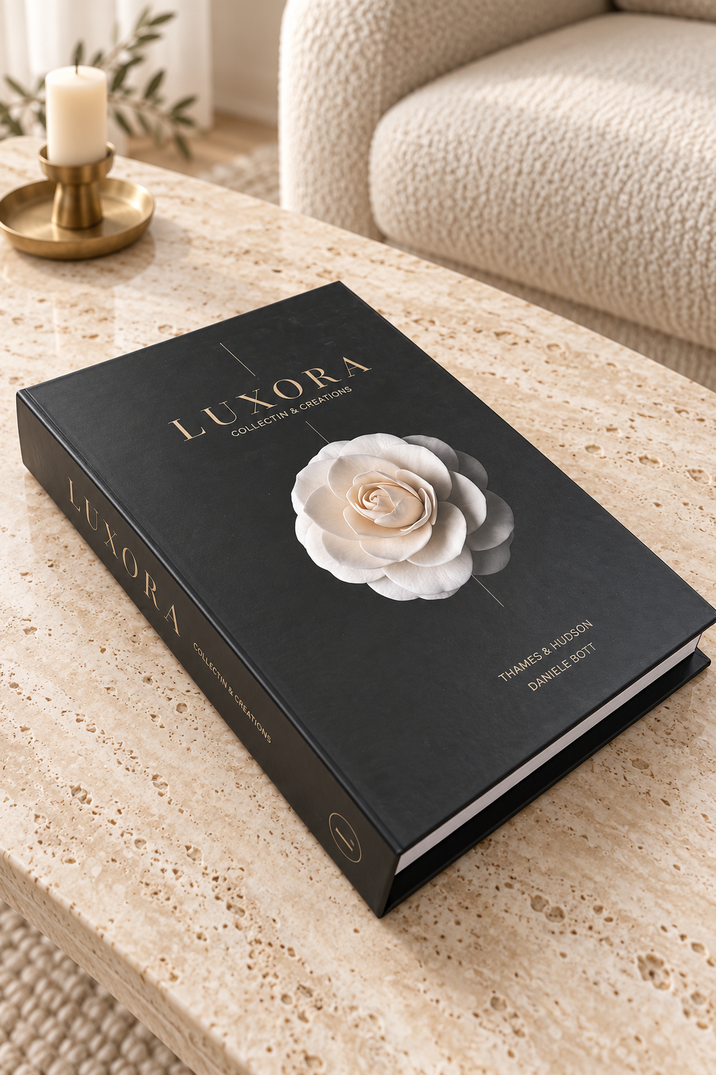 Kitap Görünümlü Dekoratif Obje - Şık Kapak Tasarımlı Sehpa ve Kitaplık Süsü 27 x 18 x 5 cm Beyaz Gül
