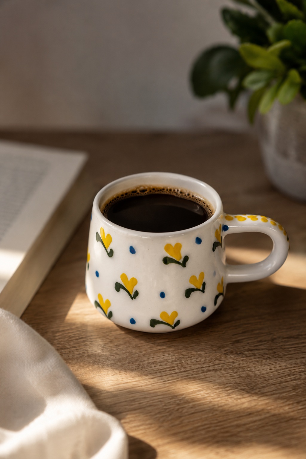 Desenli Kahve Çay Kupası Seramik Kupa 11
