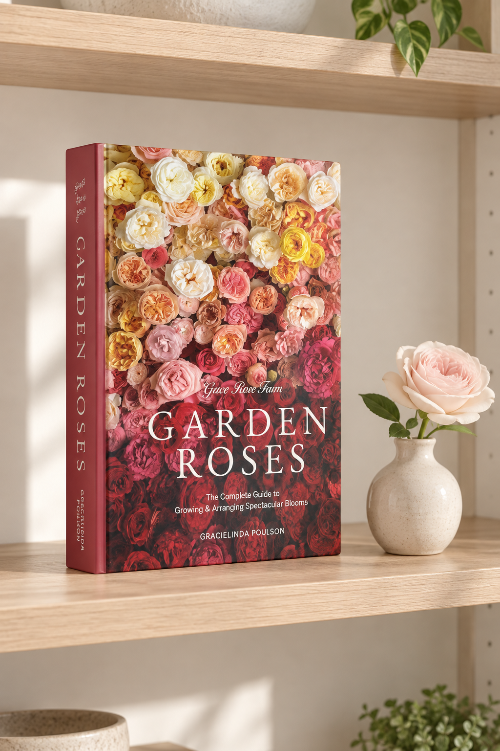 Kitap Görünümlü Dekoratif Obje - Şık Kapak Tasarımlı Sehpa ve Kitaplık Süsü 27 x 18 x 5 cm Çiçek
