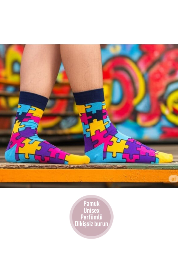 Unisex Renkli Soket Çorap 17