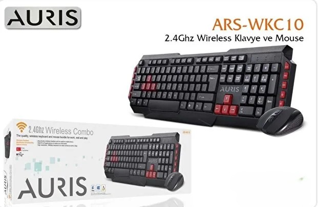 Kablosuz Klavye Mouse Set 2-4 Ghz Wireless siyah