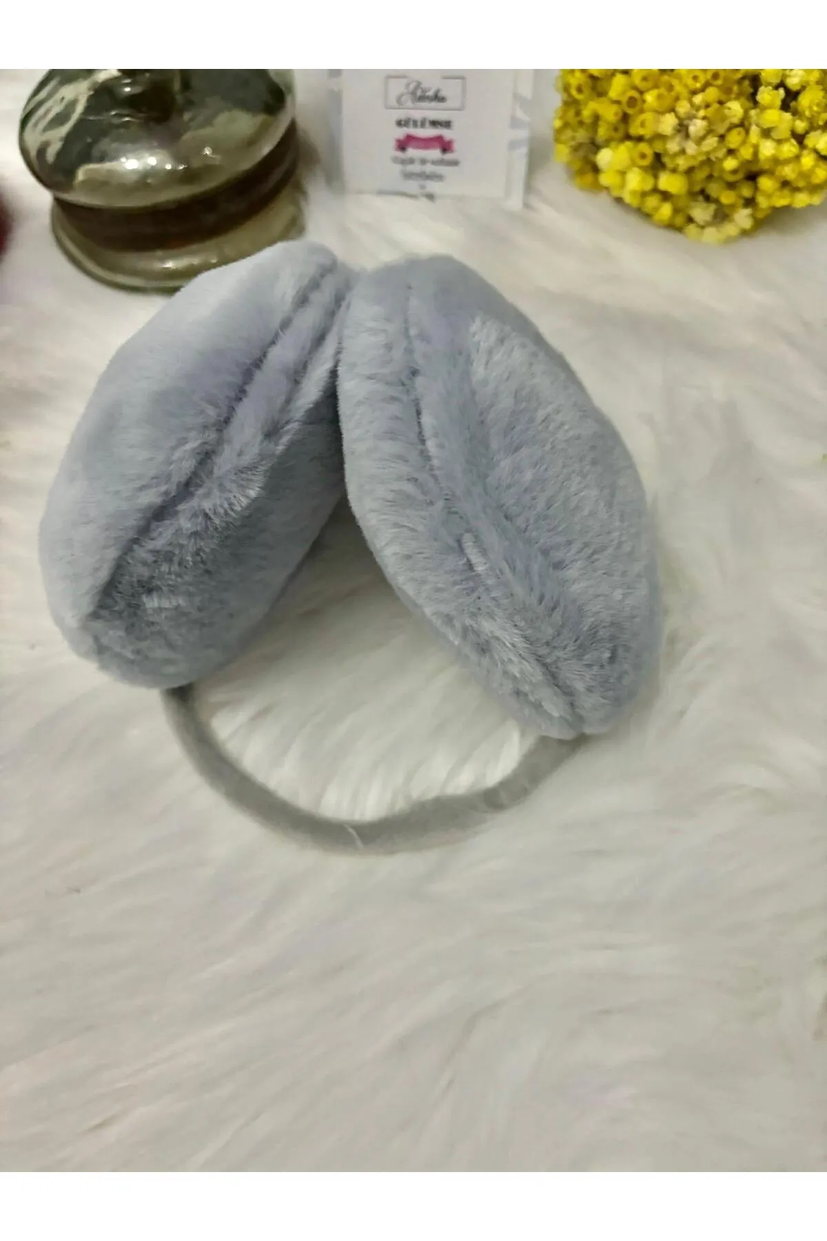 Çocuk Peluş Kulaklık Gri