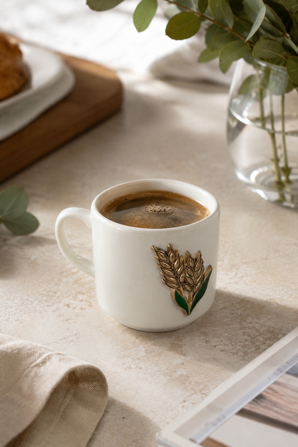 Desenli Kahve Çay Kupası Seramik Kupa 2