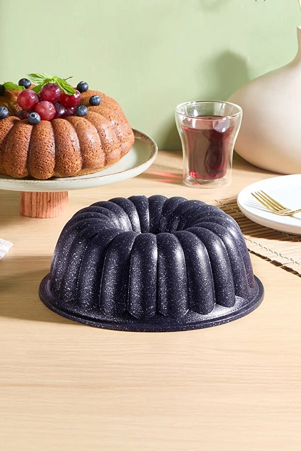 Döküm Granit Kek Kalıbı 24 Cm Lacivert