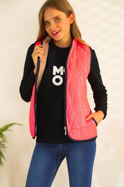 Neon Renk Kapitone Yelek