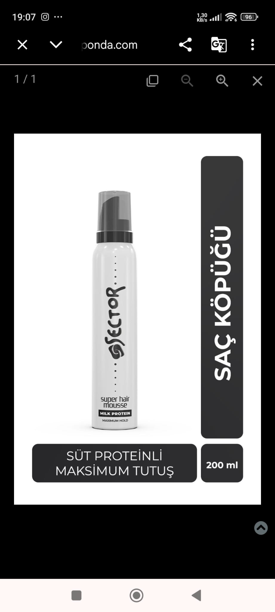 Sector Proteinli Saç Köpüğü 200 ml BEYAZ