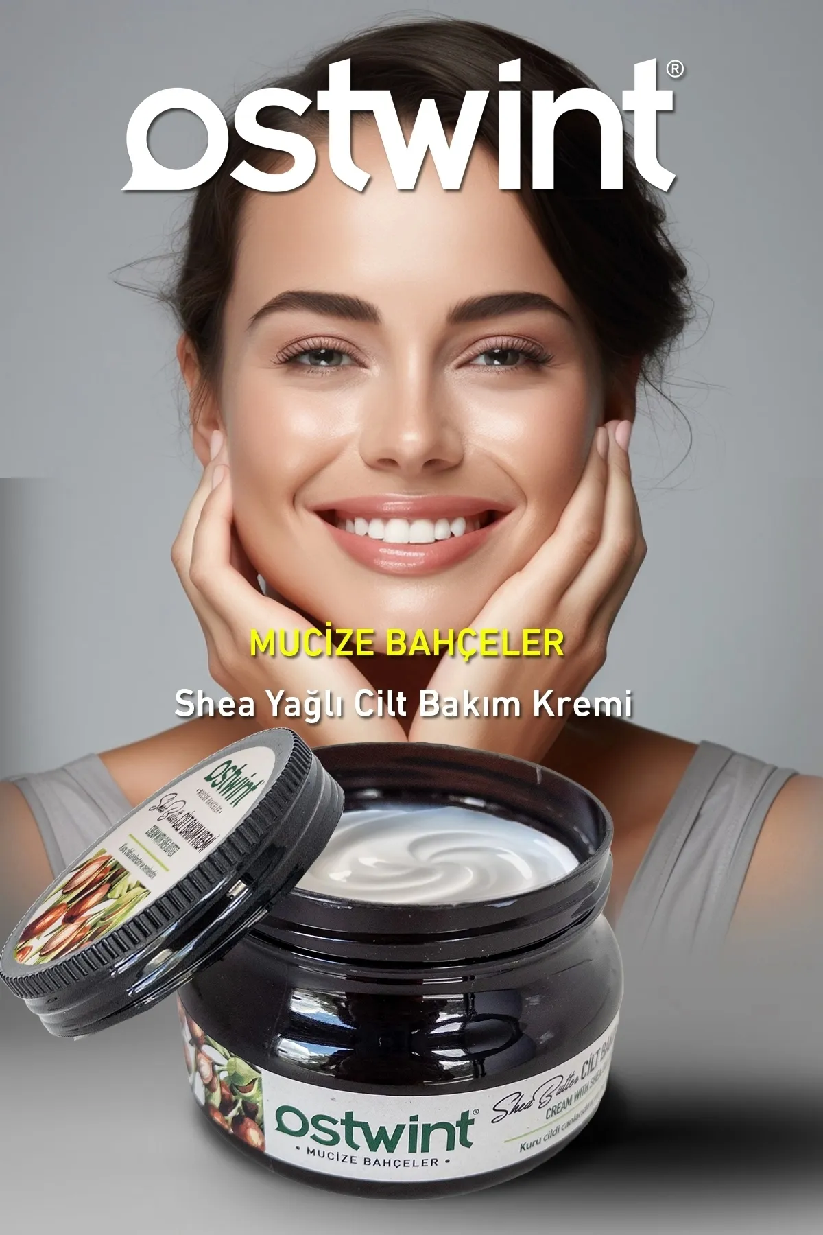 Ostwint Mucize Bahçeler E Vitaminli Cilt Bakım Kremi - El, Yüz ve Vücut İçin Besleyici ve Nemlendirici 300ml KARİTE YAĞI