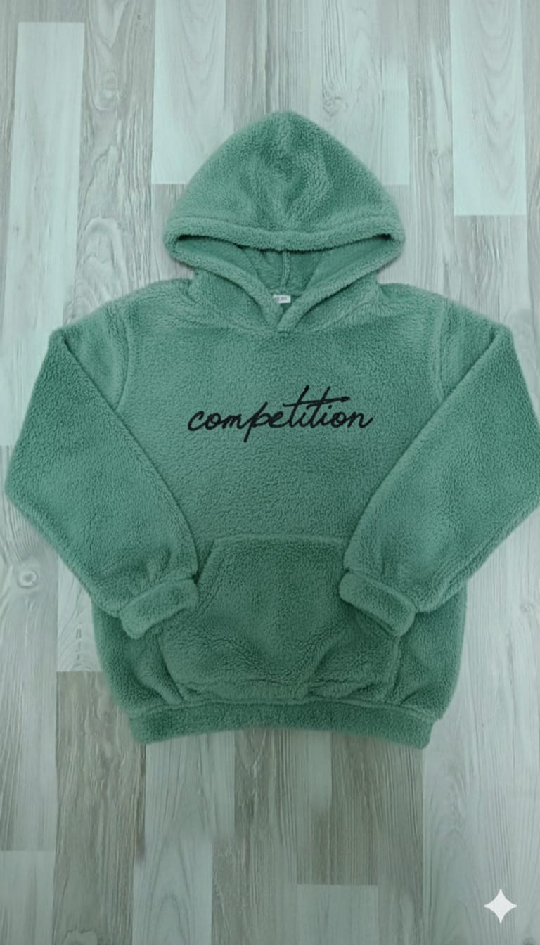 Erkek/Kız Çocuk Unisex Welsoft Çok Renkli Kanguru Cepli Çocuk Polar Sweat Yeşil