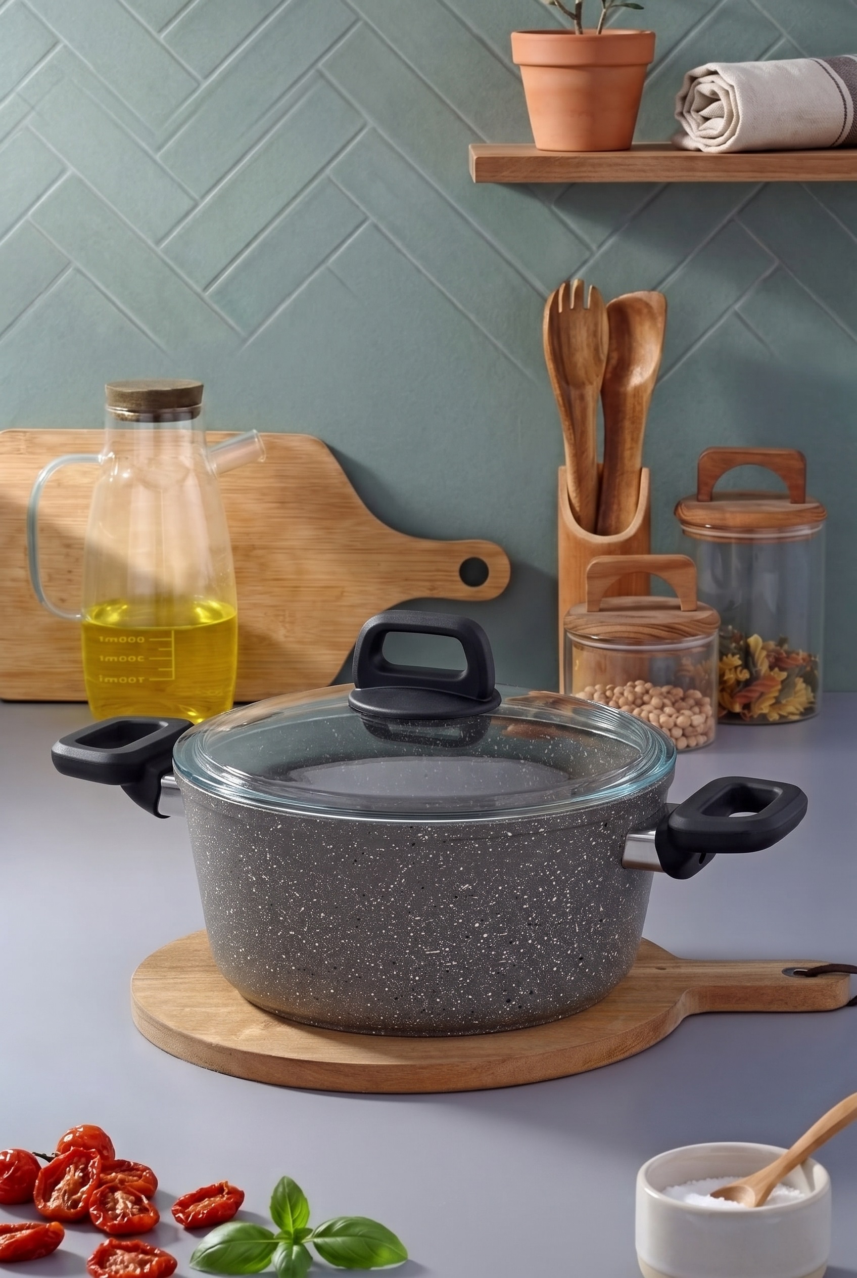 Polochef Fiesta 20 cm Derin Granit Tencere Antrasit