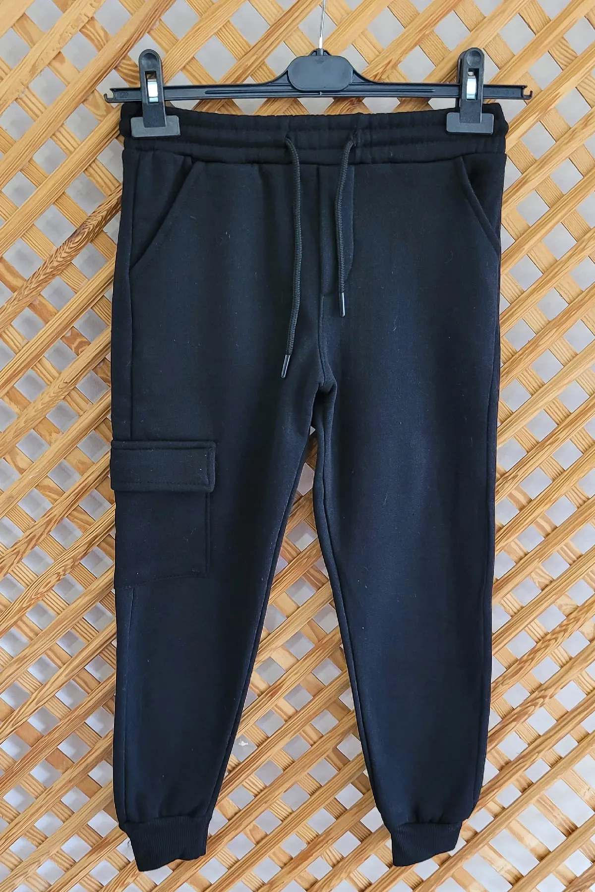 Cepli Jogger Eşofman Alt Erkek Çocuk Siyah