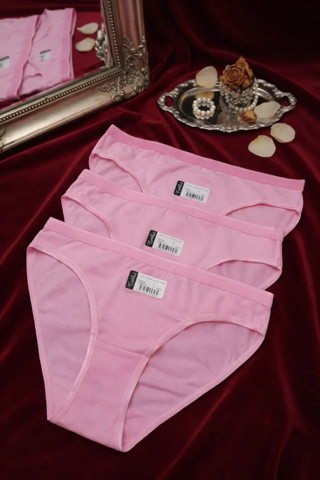 Tutku Bikini Suyolu 0635 Kadın Külot Pembe Renkli Pamuklu Pembe