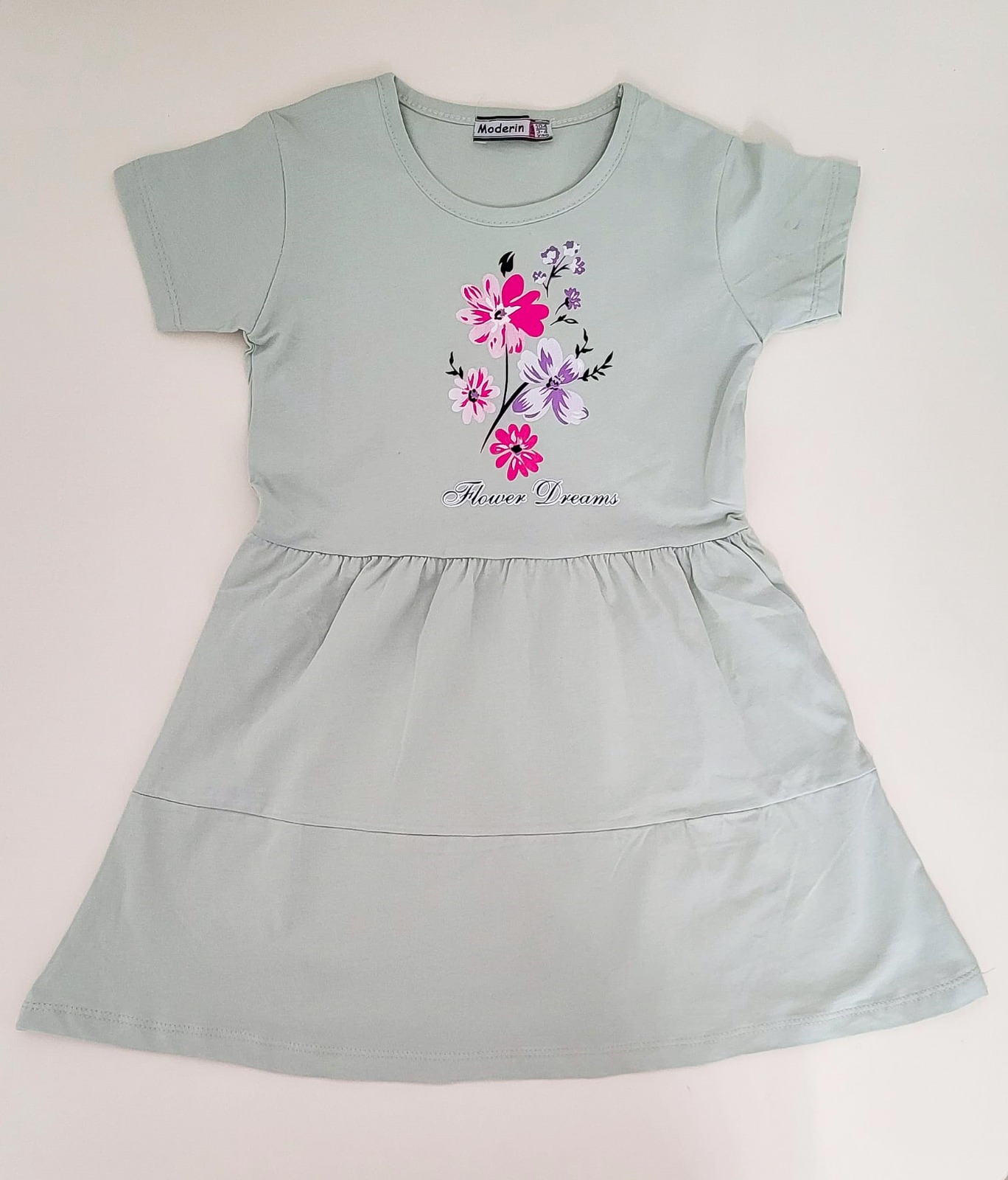 Flower Dreams Çiçekli Kız Çocuk Elbise Mint