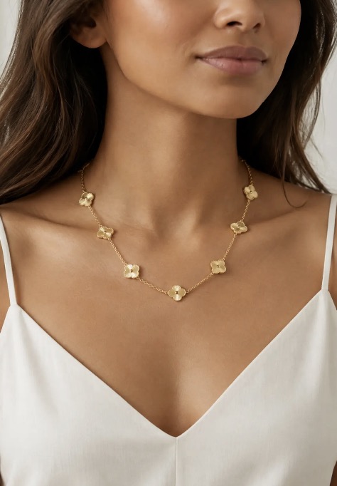 Gold yonca kolye Gold
