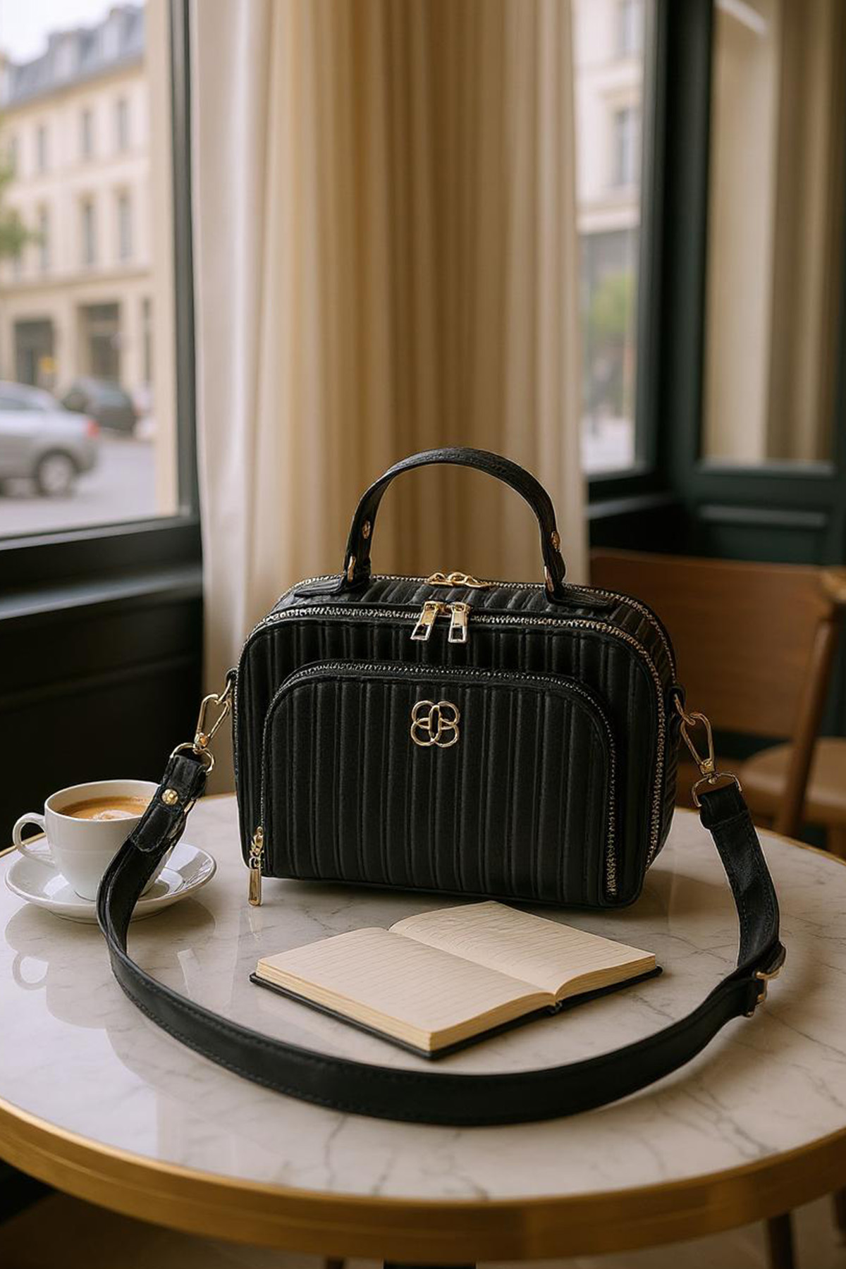 Siyah Çizgi Desenli