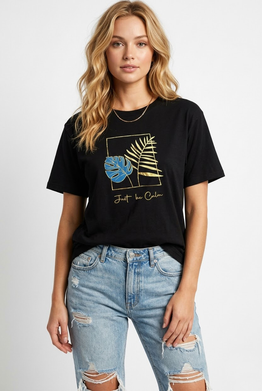 Baskılı Oversize Kadın T-shirt Model6