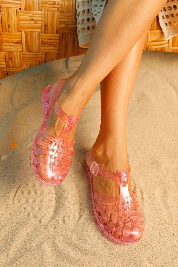 Simli Şeffaf Pembe