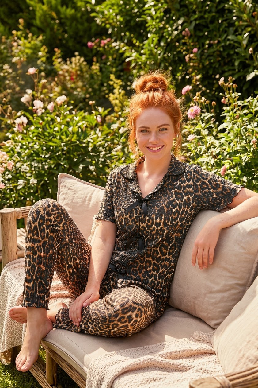 Kurdele Detaylı Kadın Bürümcük Pijama Takımı Model7